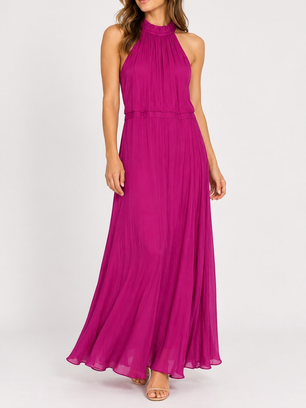 NWT Banana Republic Fuchsia Halter Maxi Dress